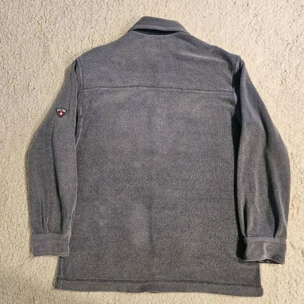 VTG Postcard Exclusive Style Gray Button Down Shirt Jacket Mens M Made in Italy